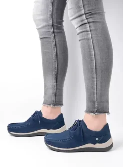 Sneakers|Veterschoenen|Wolky Celebration denimblauw nubuck