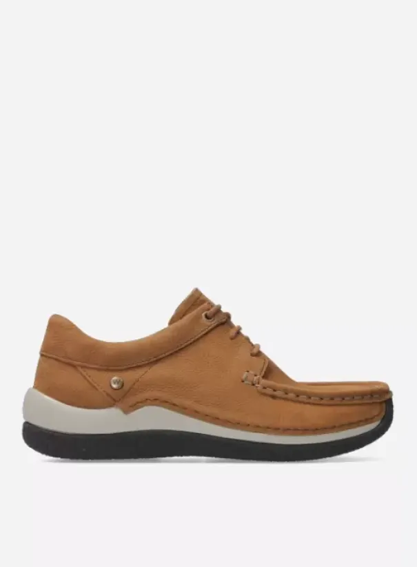 Sneakers|Veterschoenen|Wolky Celebration cognac nubuck
