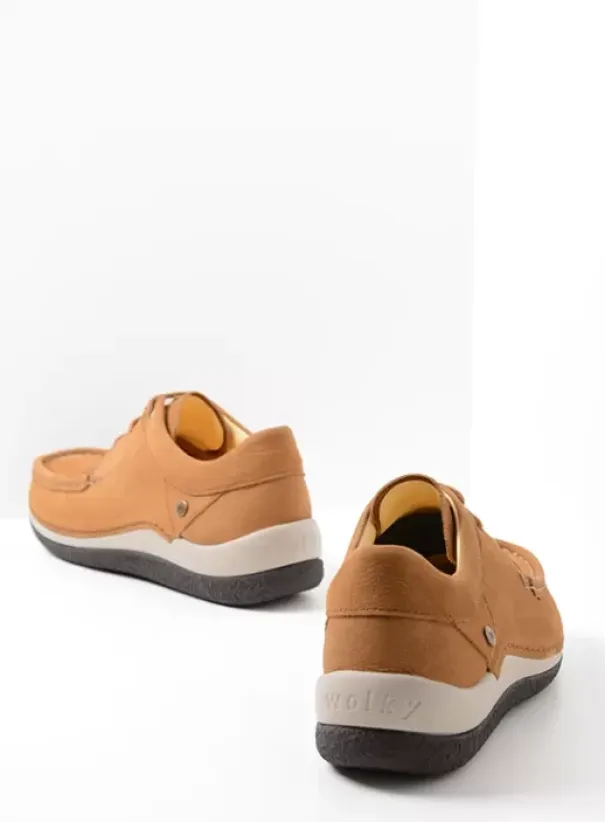 Sneakers|Veterschoenen|Wolky Celebration cognac nubuck