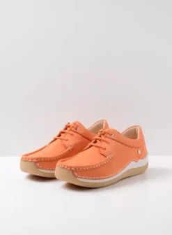 Sneakers|Veterschoenen|Wolky Celebration oranje nubuck