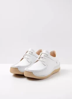 Sneakers|Veterschoenen|Wolky Celebration wit leer