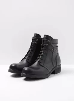 Hielspoor|Biker boots|Wolky Center zwart leer