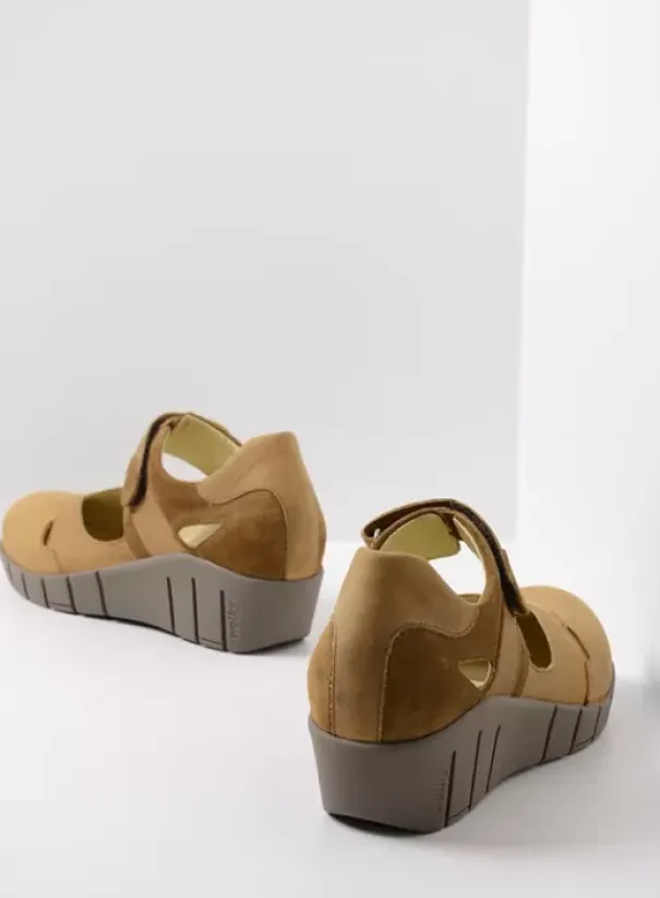 Hielspoor|Bandschoenen|Wolky Charlotte middenbruin nubuck