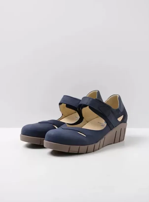 Hielspoor|Bandschoenen|Wolky Charlotte blauw zomer nubuck