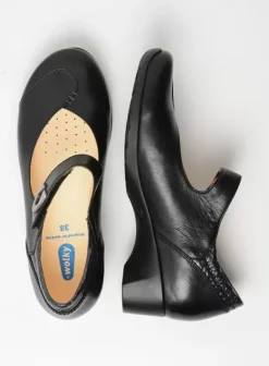 Bandschoenen|Wolky Chili zwart leer