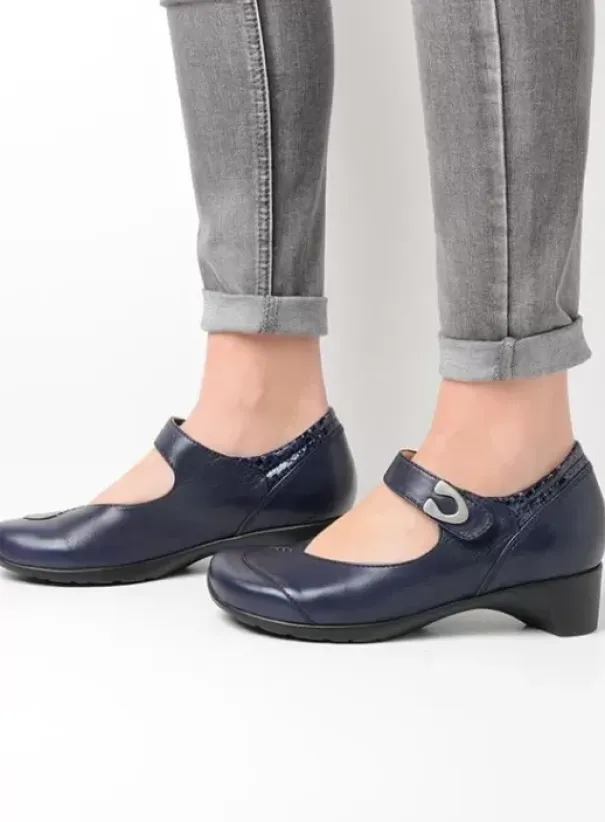 Bandschoenen|Wolky Chili blauw leer