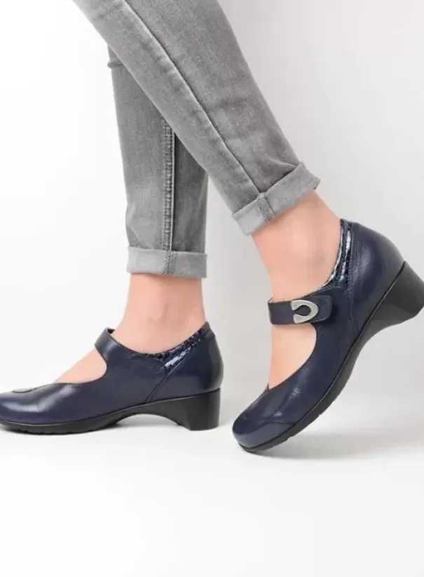 Bandschoenen|Wolky Chili blauw leer