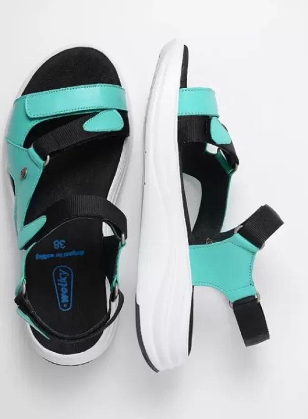 Sandalen|Wolky Cirro turquoise leer