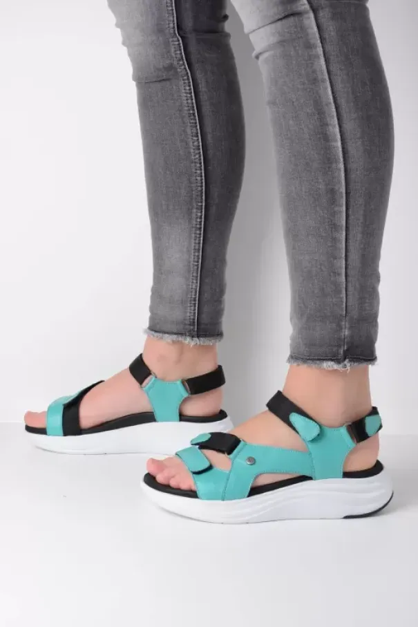 Sandalen|Wolky Cirro turquoise leer