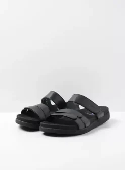 Slippers|Wolky Cirrus men zwart leer