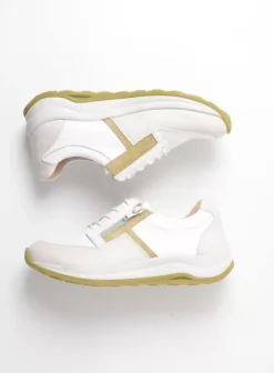 Wandelschoenen|Sneakers|Wolky Comrie wit/groen combi leer