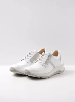 Wandelschoenen|Sneakers|Wolky Comrie wit/zilver combi leer