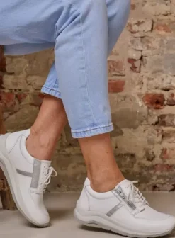 Wandelschoenen|Sneakers|Wolky Comrie wit/zilver combi leer