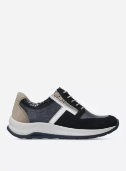 Wandelschoenen|Sneakers|Wolky Comrie denim combi leer