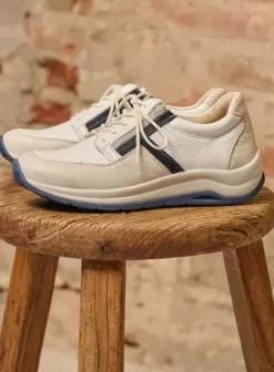 Wandelschoenen|Sneakers|Wolky Comrie wit/denim combi leer