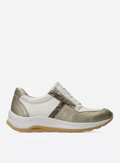 Wandelschoenen|Sneakers|Wolky Comrie wit/goud combi leer