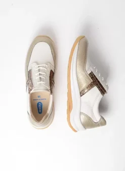 Wandelschoenen|Sneakers|Wolky Comrie wit/goud combi leer