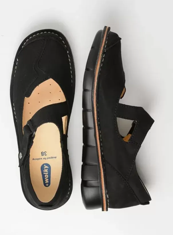 Bandschoenen|Wolky Cordoba zwart nubuck