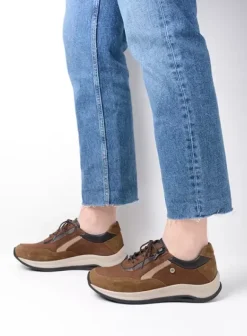 Wandelschoenen|Sneakers|Wolky Cupar taupe combi leer