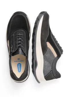 Wandelschoenen|Sneakers|Wolky Cupar zwart combi leer