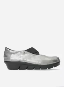 Instappers|Bandschoenen|Wolky Cursa grijs metallic nubuck