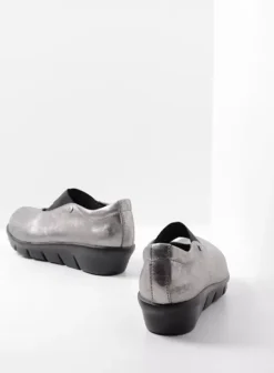 Instappers|Bandschoenen|Wolky Cursa grijs metallic nubuck
