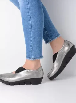 Instappers|Bandschoenen|Wolky Cursa grijs metallic nubuck
