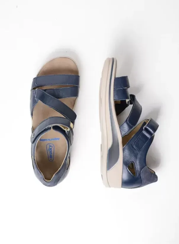 Sandalen|Voorjaar/zomer|Wolky Desh blauw leer