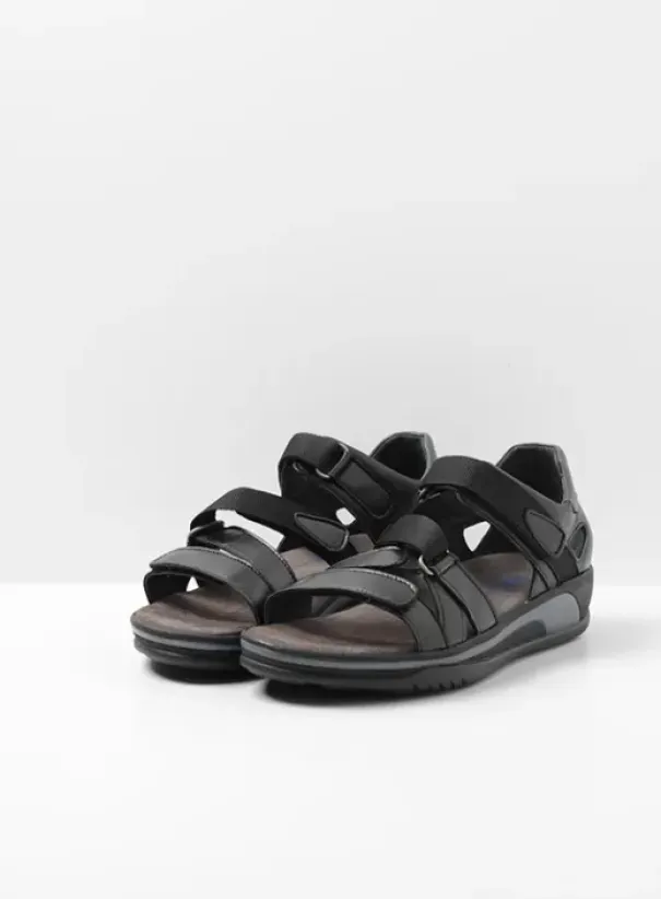 Sandalen|Voorjaar/zomer|Wolky Desh zwart leer