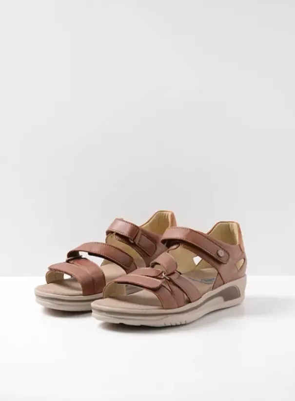 Sandalen|Voorjaar/zomer|Wolky Desh cognac leer