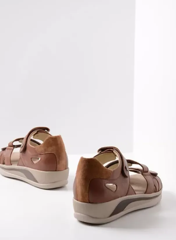 Sandalen|Voorjaar/zomer|Wolky Desh cognac leer