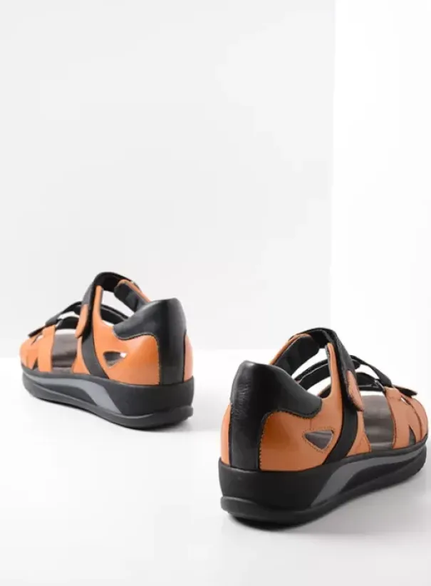 Sandalen|Voorjaar/zomer|Wolky Desh oranje leer