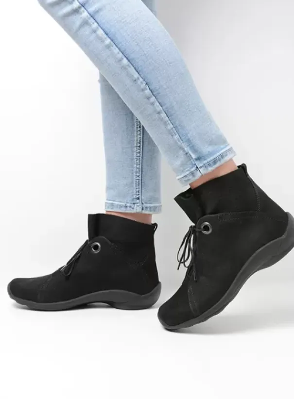Veterschoenen|Wolky Diana zwart nubuck