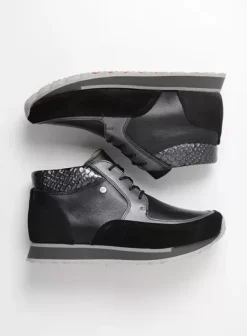 Wandelschoenen|Sneakers|Wolky e-Boot zwart combi leer