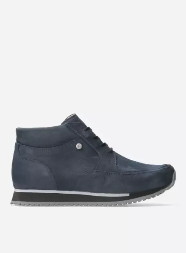Wandelschoenen|Sneakers|Wolky e-Boot blauw stretch nubuck