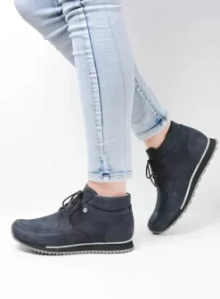 Wandelschoenen|Sneakers|Wolky e-Boot blauw stretch nubuck