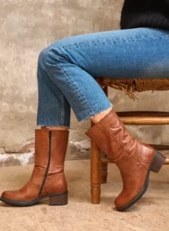 Laarzen|Wolky Edmonton cognac leer