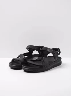 Sandalen|Wolky Energy Lady zwart gevet leer