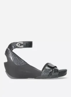 Sandalen|Wolky Era antraciet crocolook lakleer