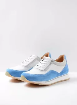 Veterschoenen|Sneakers|Wolky e-Runner combi wit leer