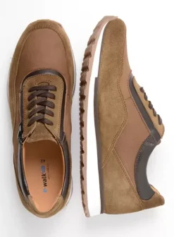 Veterschoenen|Sneakers|Wolky e-Runner taupe combi leer