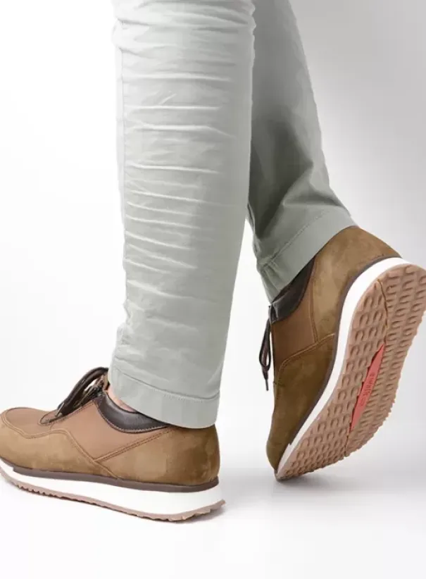 Veterschoenen|Sneakers|Wolky e-Runner taupe combi leer