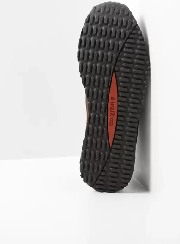 Veterschoenen|Sneakers|Wolky e-Runner bruin combi leer