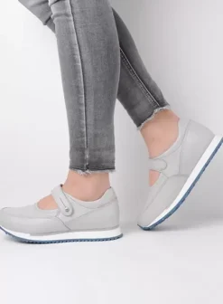 Bandschoenen|Wandelschoenen|Wolky e-Step lichtgrijs/atlantisch blauw leer