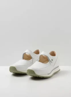 Bandschoenen|Wandelschoenen|Wolky e-Step wit/lichtgroen leer