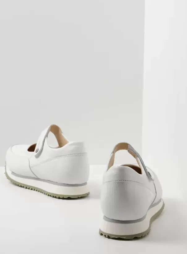 Bandschoenen|Wandelschoenen|Wolky e-Step wit/lichtgroen leer