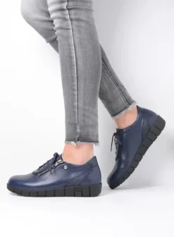 Hallux Valgus|Veterschoenen|Wolky Etosha HV blauw leer