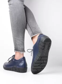 Hallux Valgus|Veterschoenen|Wolky Etosha HV blauw leer