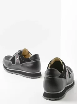 Wandelschoenen|Sneakers|Wolky e-Walk zwart combi stretch leer