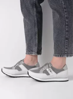 Wandelschoenen|Sneakers|Wolky e-Walk grijs/jeans leer